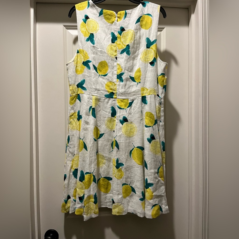 NWT Cynthia Rowley White and Yellow Linen Sleeveless Sundress - Picture 3 of 5